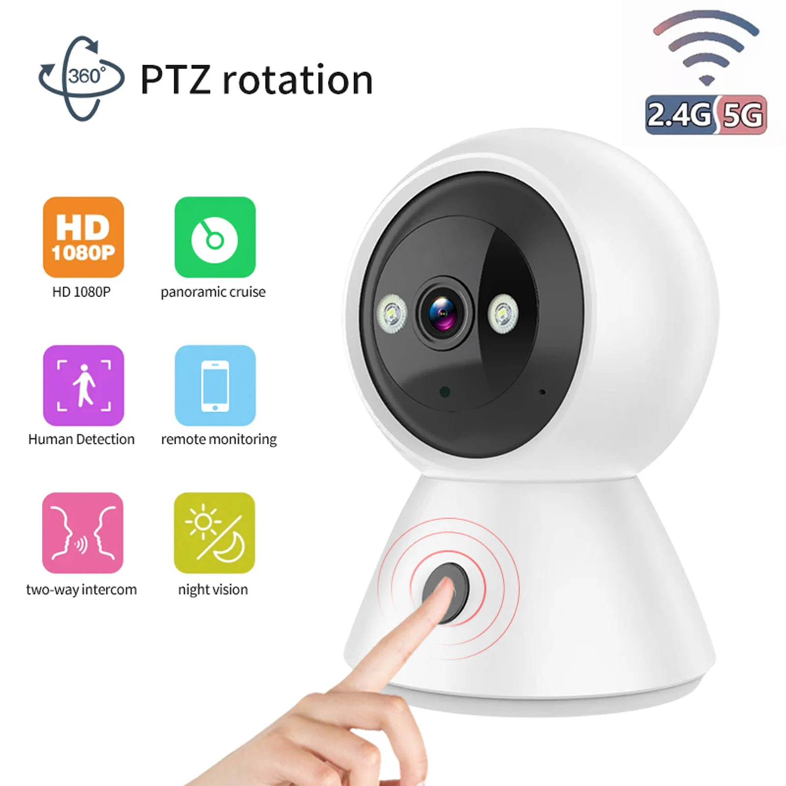 

Family Smart System WiFi Camera Indoor Wireless Auto AI Tracking Body Detection One Touch Call Security Camera for Baby Safe