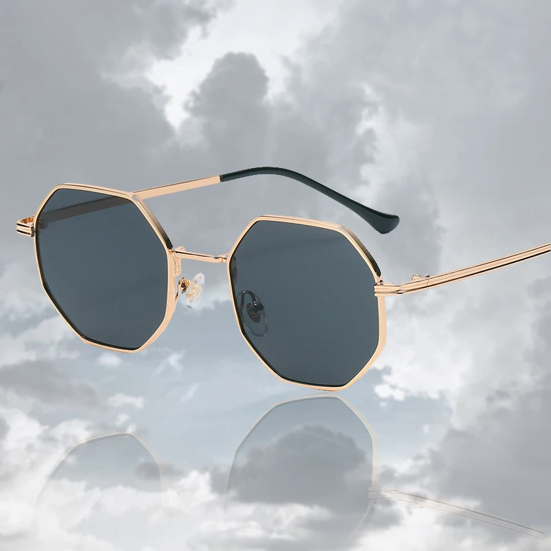 Fashion Retro Metal Sunglasses Classic Polygonal Octagon Glasses