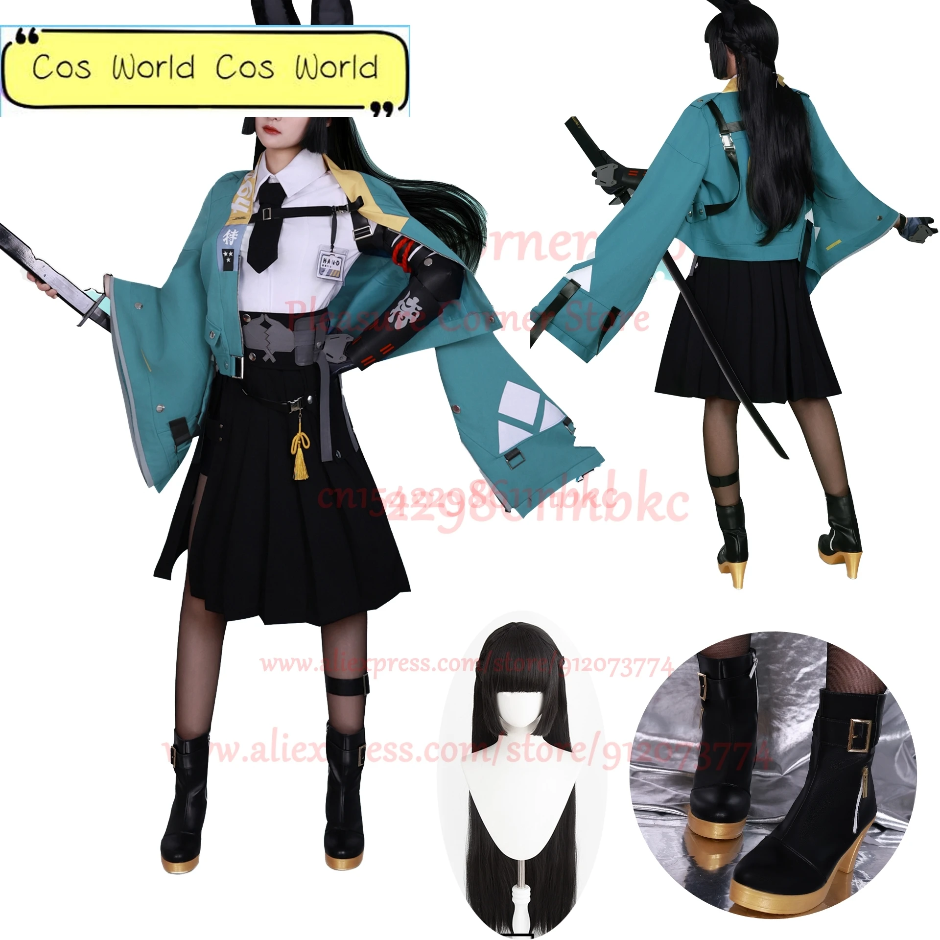 

XS-3XL In Stock Hoshimi Miyabi Cosplay Game Zenless Zone Zero Hoshimi Miyabi Cosplay Full Fet Suits Costume Dress Wig Shoes Prop