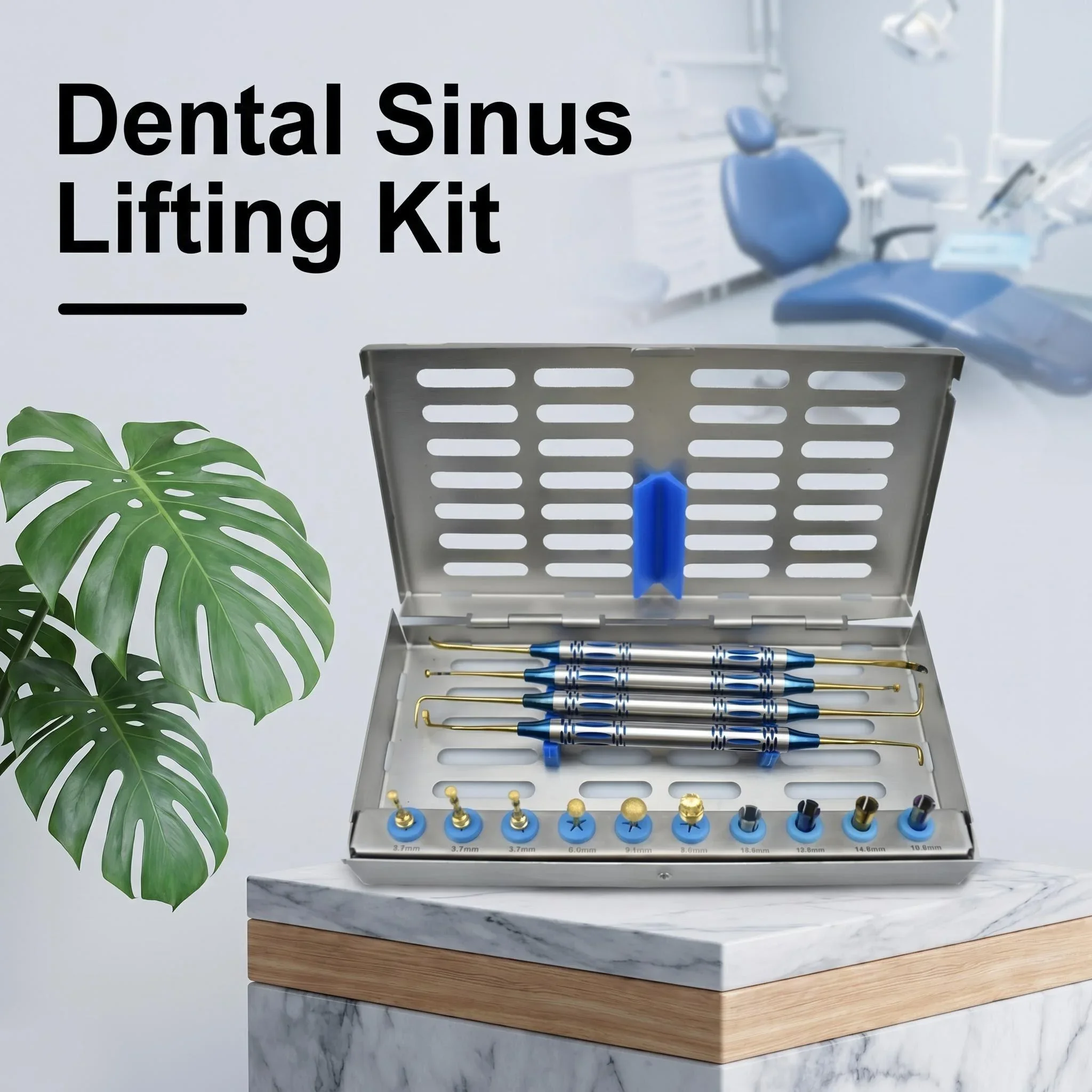 Zahnärztliches Sinus-Lifting-Set, Implantat-Bohrer, Stopper, geführtes Implantationschirurgie-Kit, chirurgische Instrumente