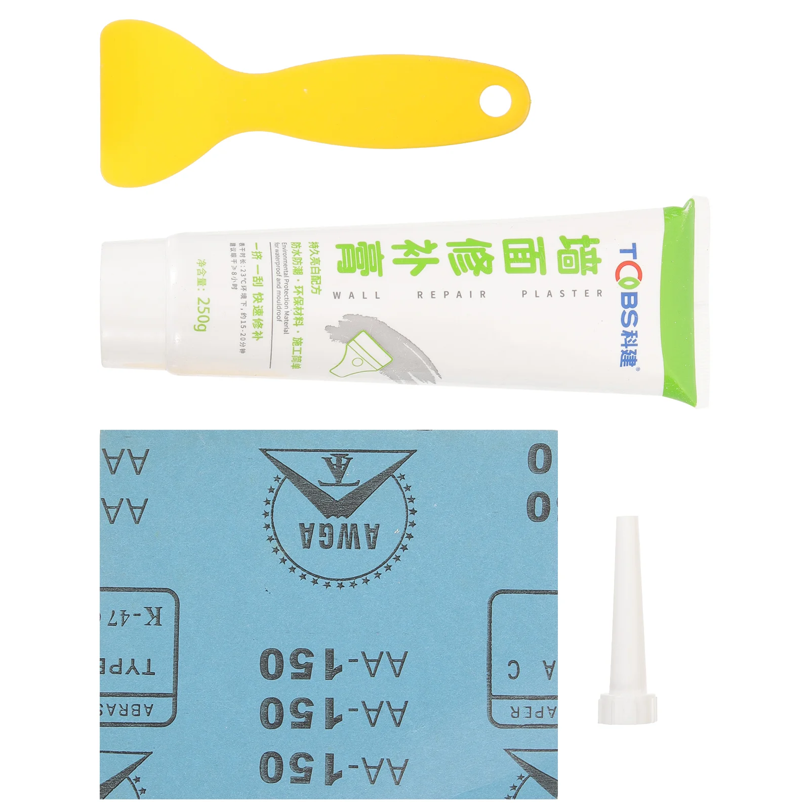 1 Set Wall Mending Agent Drywall Wall Repair Paste Repair Cream Kit with Sandpaper Scraper drywall patch kit