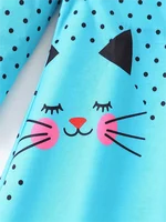 Robe à manches longues pour filles, imprimé Dots & Kitty, robe décontractée douce pour tous les jours, fête, cadeaux, printemps et automne 5