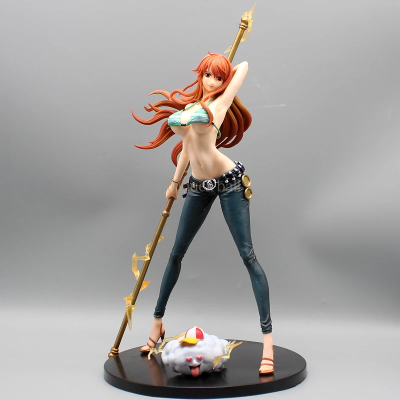 thumbnail image 1 of Figura de acción de One Piece de 37cm, Gk Hunter Fan Nami Bikini, figura de acción de Pvc, modelo de estatua, adornos coleccionables, juguetes, regalos, 1 of 5