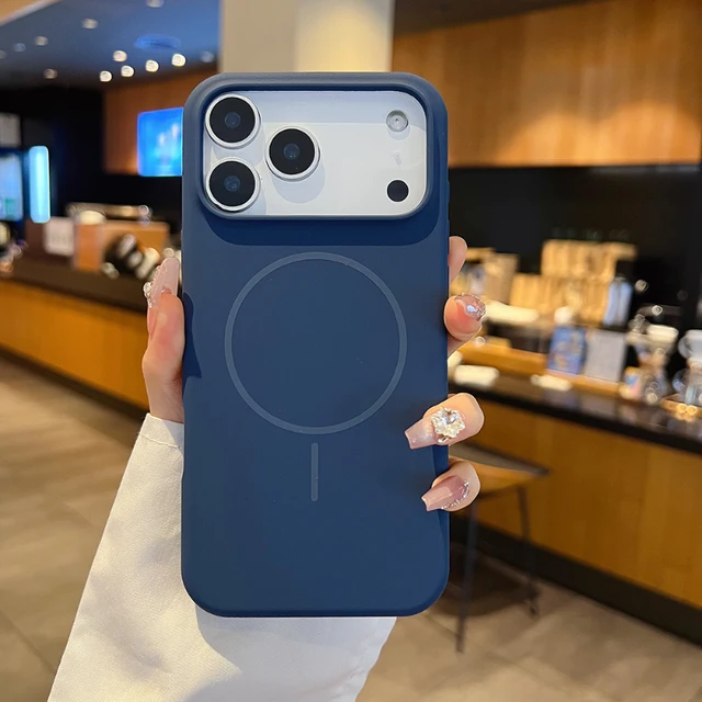 Funda de teléfono Magsafe de silicona líquida de Color sólido oficial para IPhone 17 Pro Max 17 Pro 17 Air cubierta de carga inalámbrica magnética
