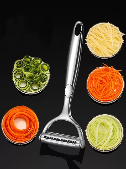 Kitchen Vegetable Peeler Stainless Steel Melon Planer Double-Head Peeler Household Multiple-Function Fruit And Vegetable Peeler 5