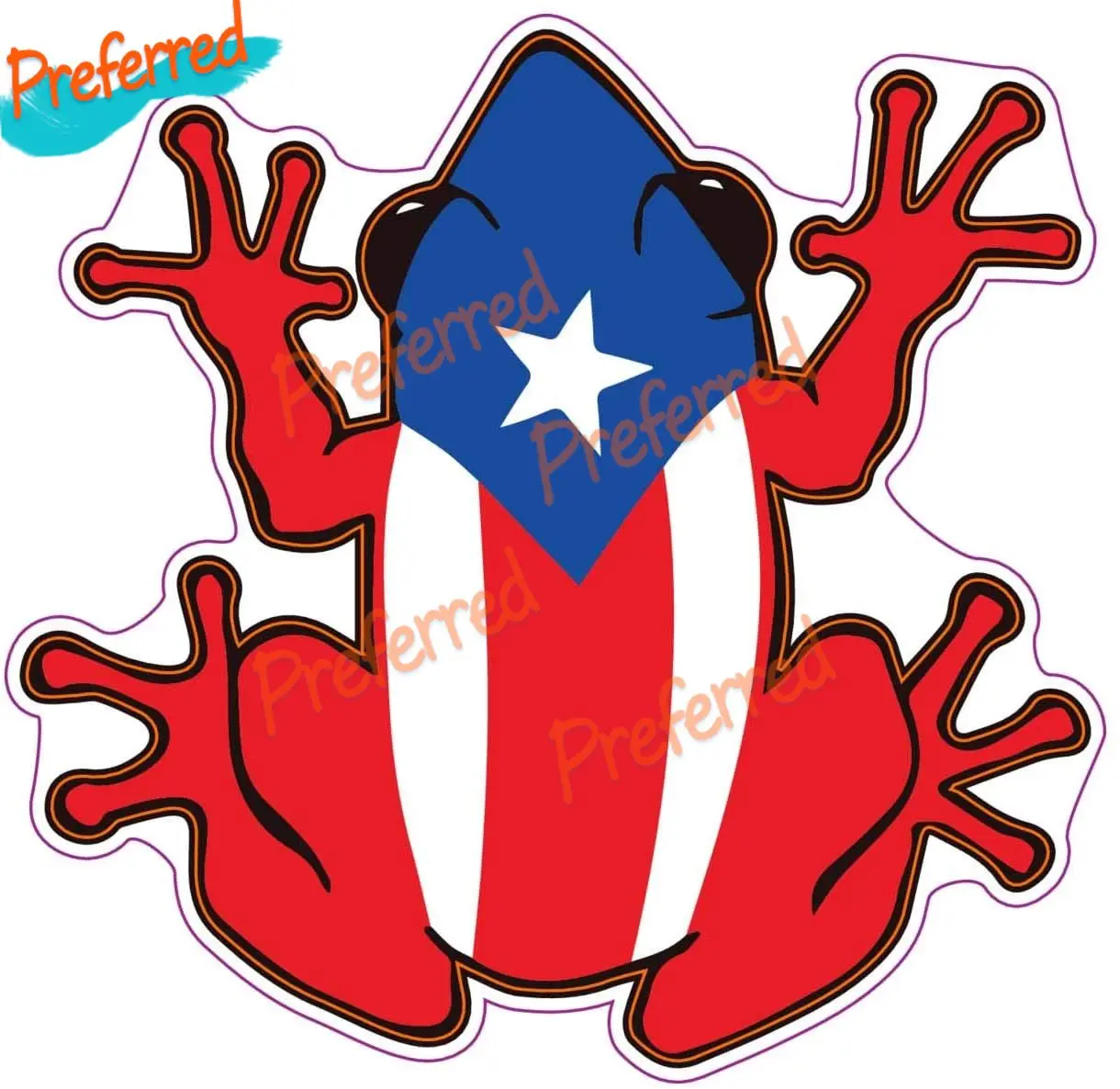 

Puerto Rico Flag Frog Vinyl Decal-Tree Frog Bumper Sticker-Proud Sticker for Car, Cup, Laptop,Car Sticker Decal Decoration