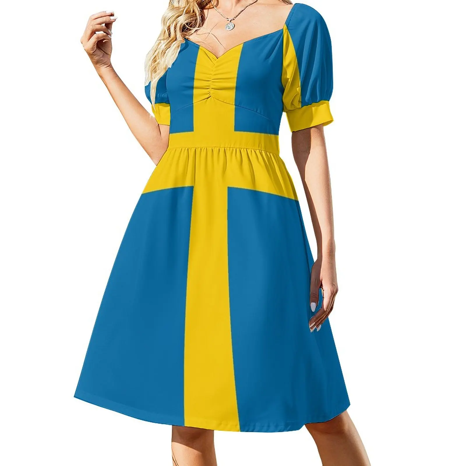 

Swedish Flag T-Shirt - Sweden Sports Team Sticker Sleeveless Dress women's evening dress 2024