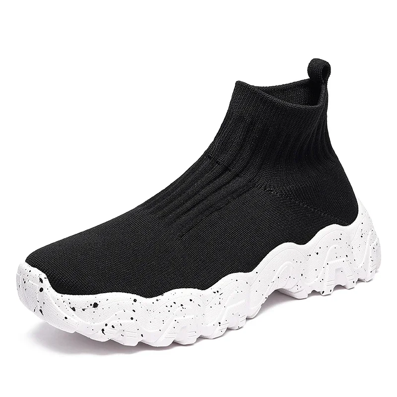 High Top Casual Shoes Women Men Sneakers Breathable Men Running Shoes Mesh Sock Shoes for Dancing Outdoor Sport Plus Size 36-45