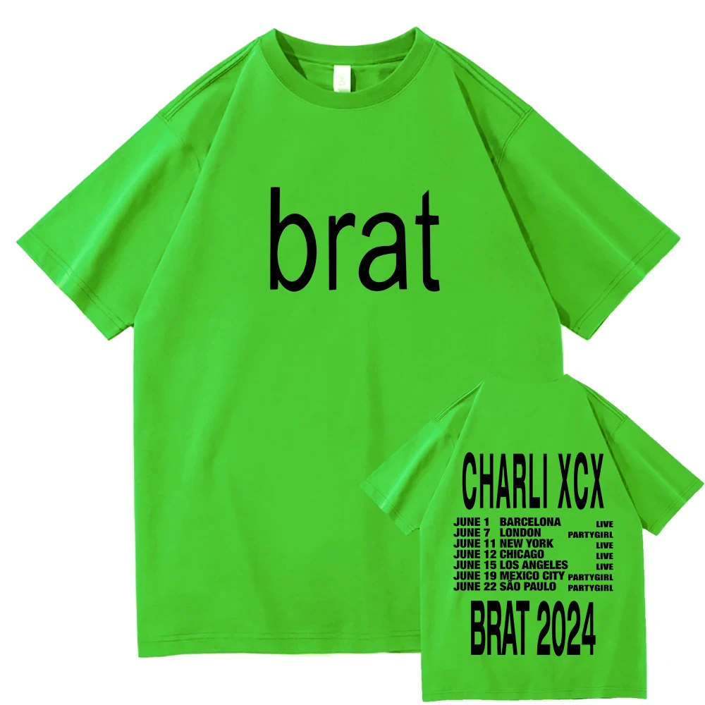 

Charli XCX New Album Brat T Shirt 2024 Men/women Harajuku Vintage Graphic Tshirt Classic Unisex High Quality Cotton Tee Shirts