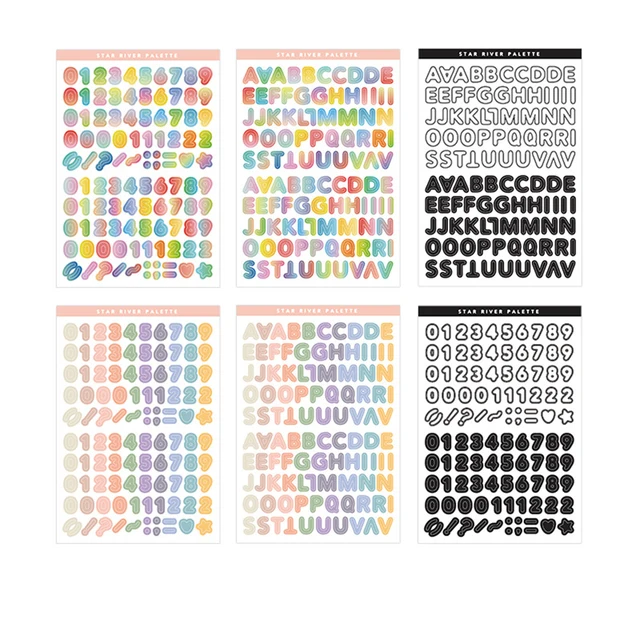 12sheets Round Number Date Label Sticker Year Planner Colorful 365 Daily Days Stickers Stationery Agenda Diary Journal Stickers E-6 sheets