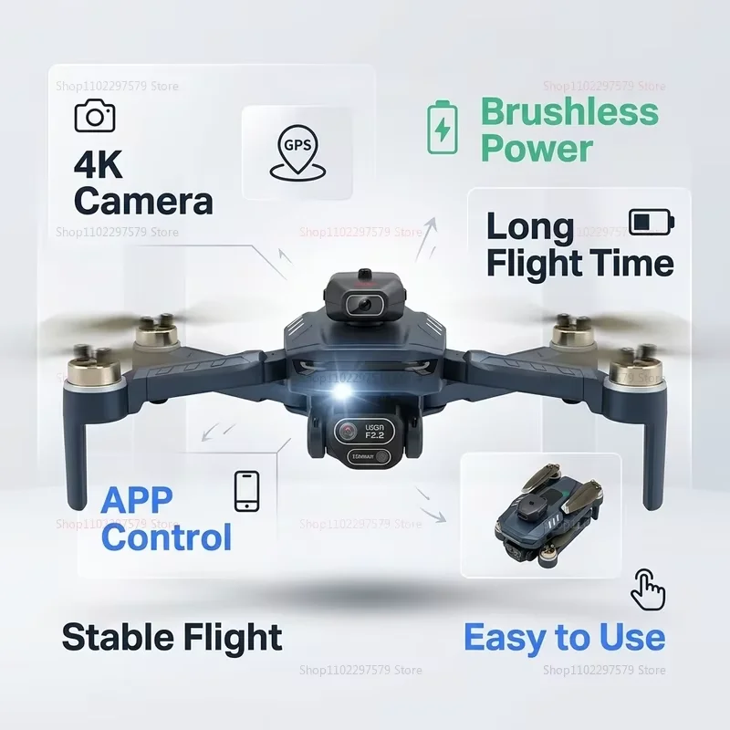 รูปสินค้า โดรนถ่ายภาพมุมกว้าง 1080P 8K พร้อมระบบ FPV และ GPS