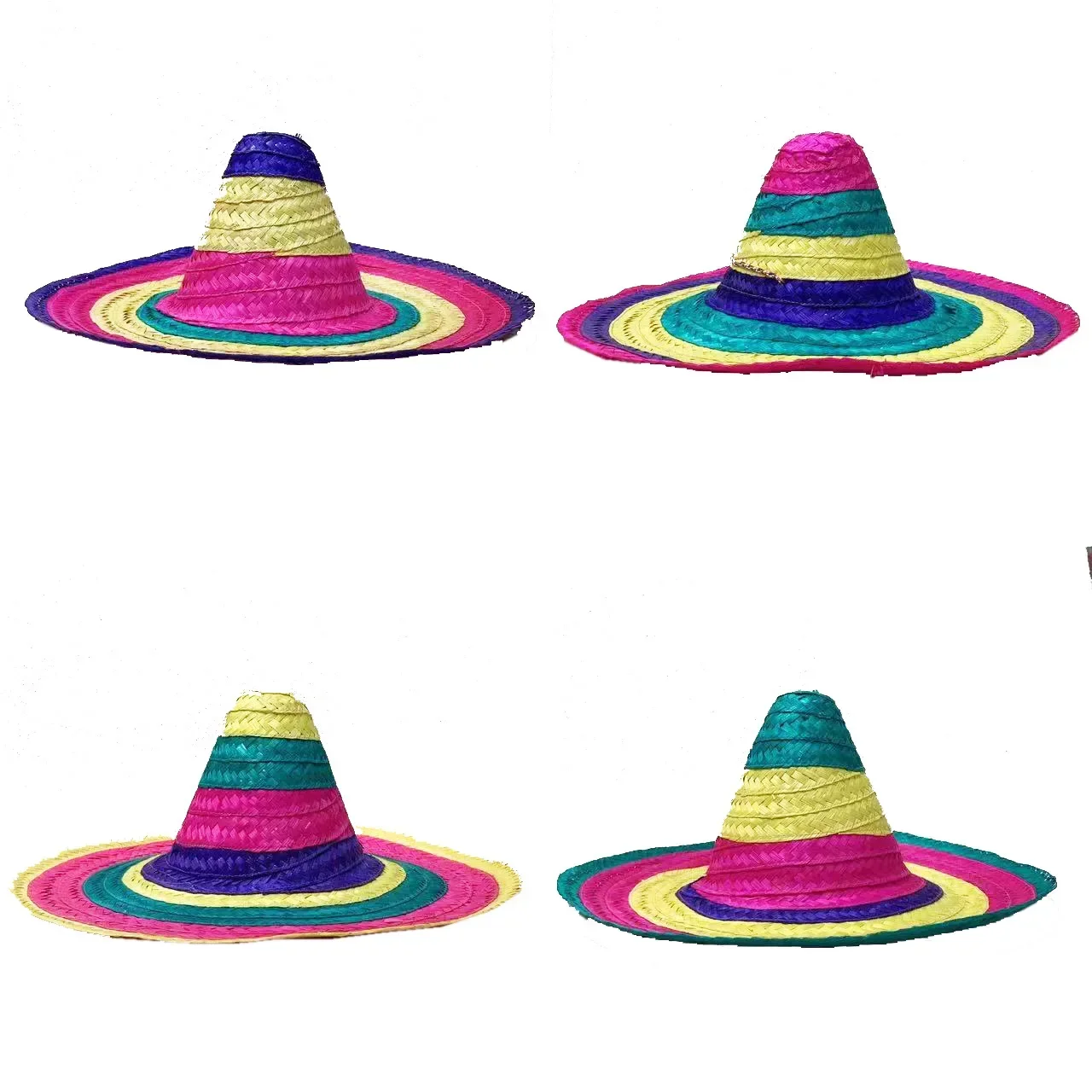 Kid Adult Mexican Costume Colorful Cloak Poncho Sombrero Hat Sunglasses Striped Cape Adults Stage Performance Carnival Party