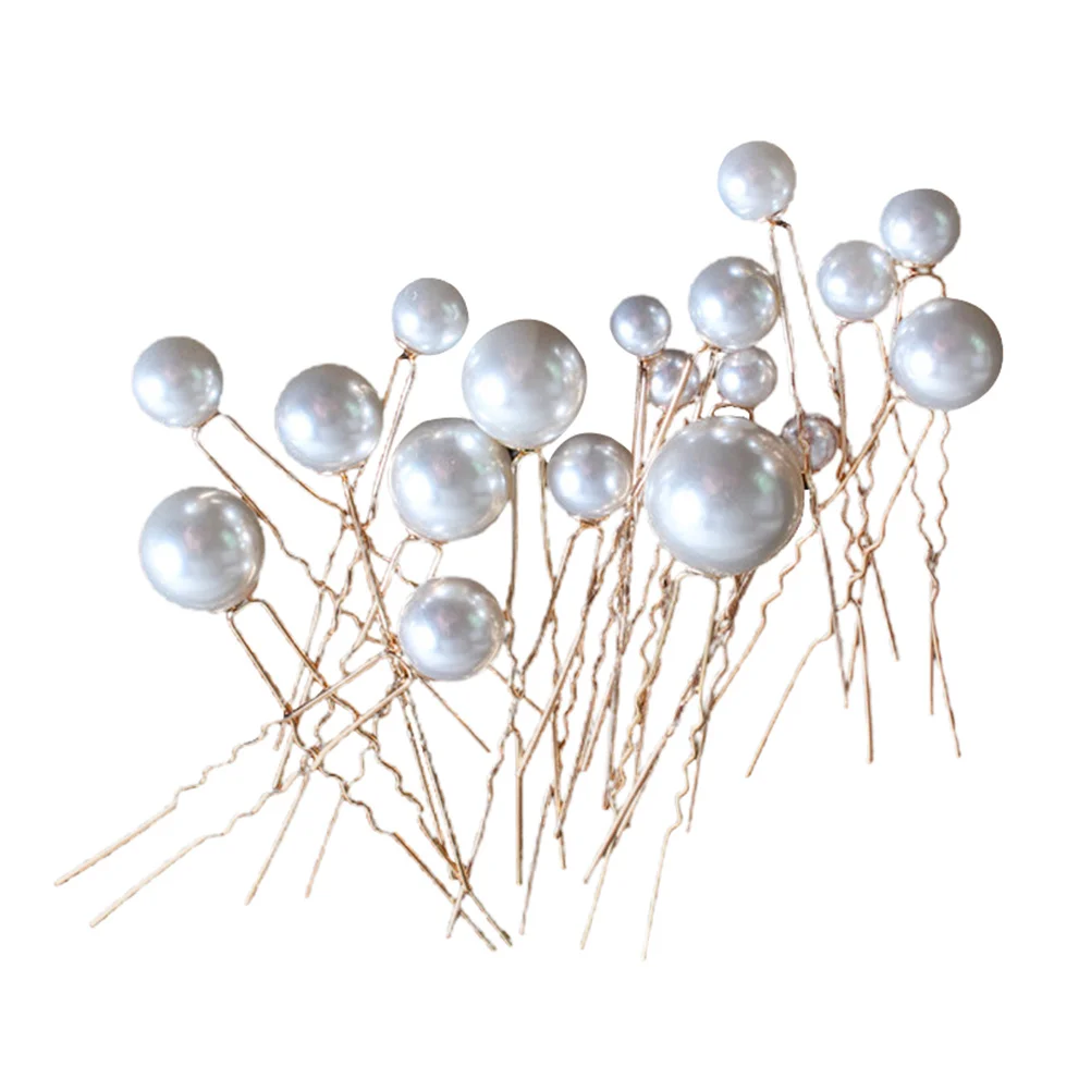 

18pcs Wedding Pearl Hair Bridal Flower U Shape Rhinestone Bridal Hair Accessories Headwear For