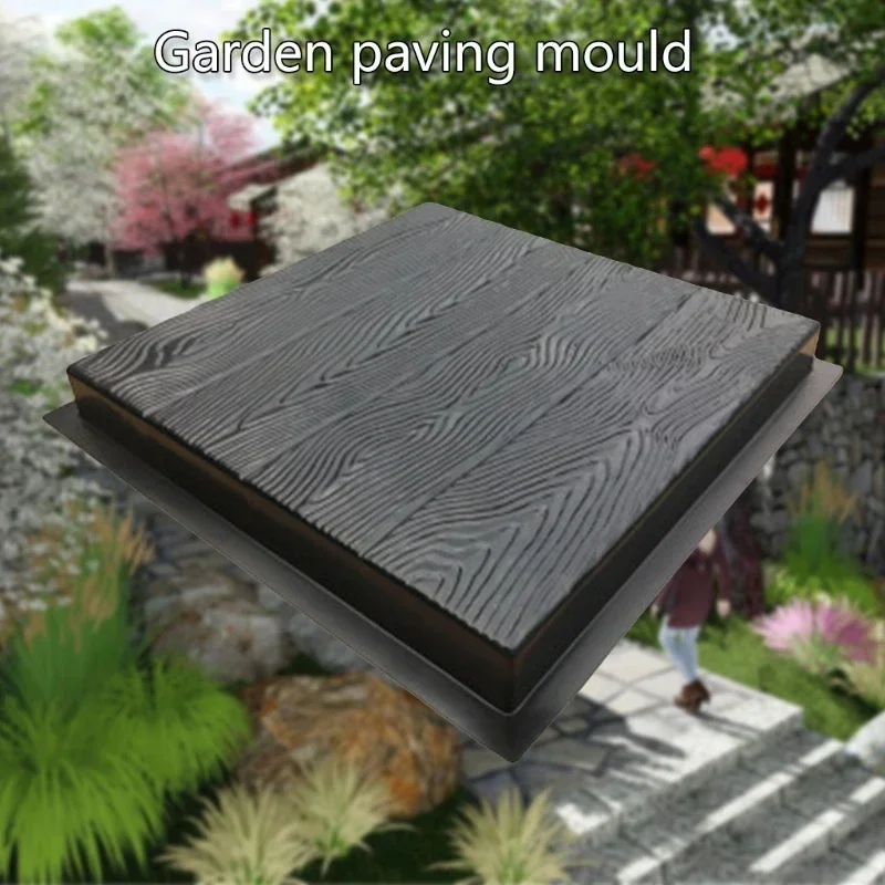 Imitation Wood Grain DIY Stepping Stone Mold Path Maker Paving Cement Brick Mold