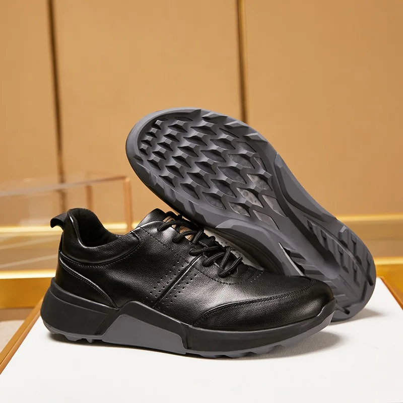 True Cow Genuine Leather Shoes Men Walking Loafers Luxury Soft Leisure Trekking Sport Trendy Sneakers Jogging Leathershoes Chic 5