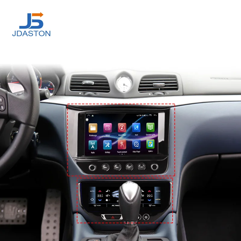 Фото JDASTON 7-дюймовый автомобильный воздушный контроллер для Maserati GT грантуристского экрана, ЖК-экран переменного тока, регулировка температуры, сенсорная приборная панель №3