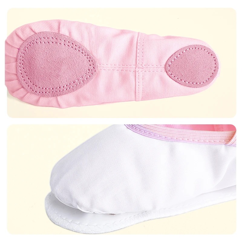 Zapatillas de Ballet para niñas y mujeres, zapatos de baile de Ballet, zapatos de entrenamiento de gimnasia para adultos, zapatos de Ballet de suela suave de lona - Imagen 5