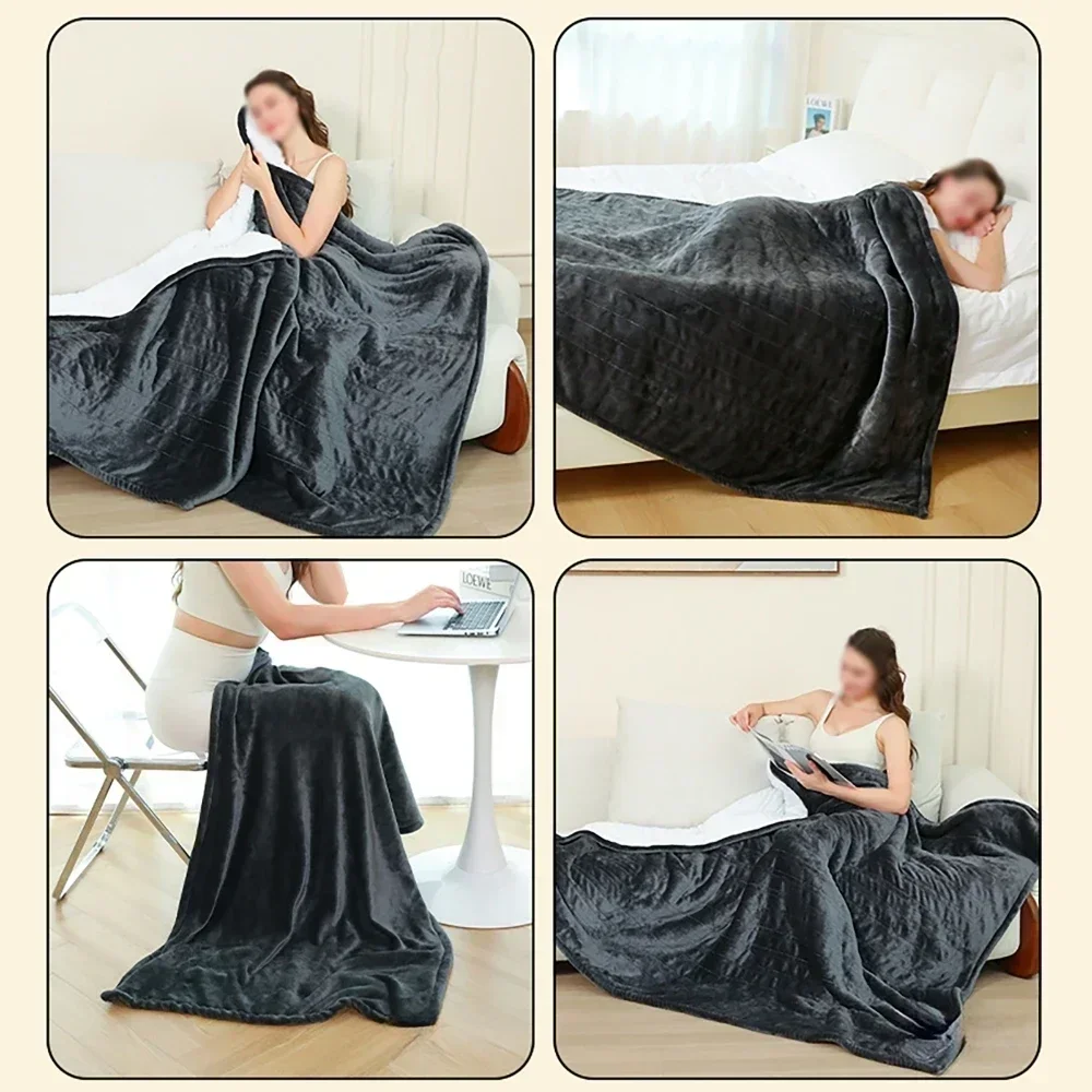 Electric Heating Blanket Flannel & Lambskin 9 Heating Levels 12 Hours auto-Off