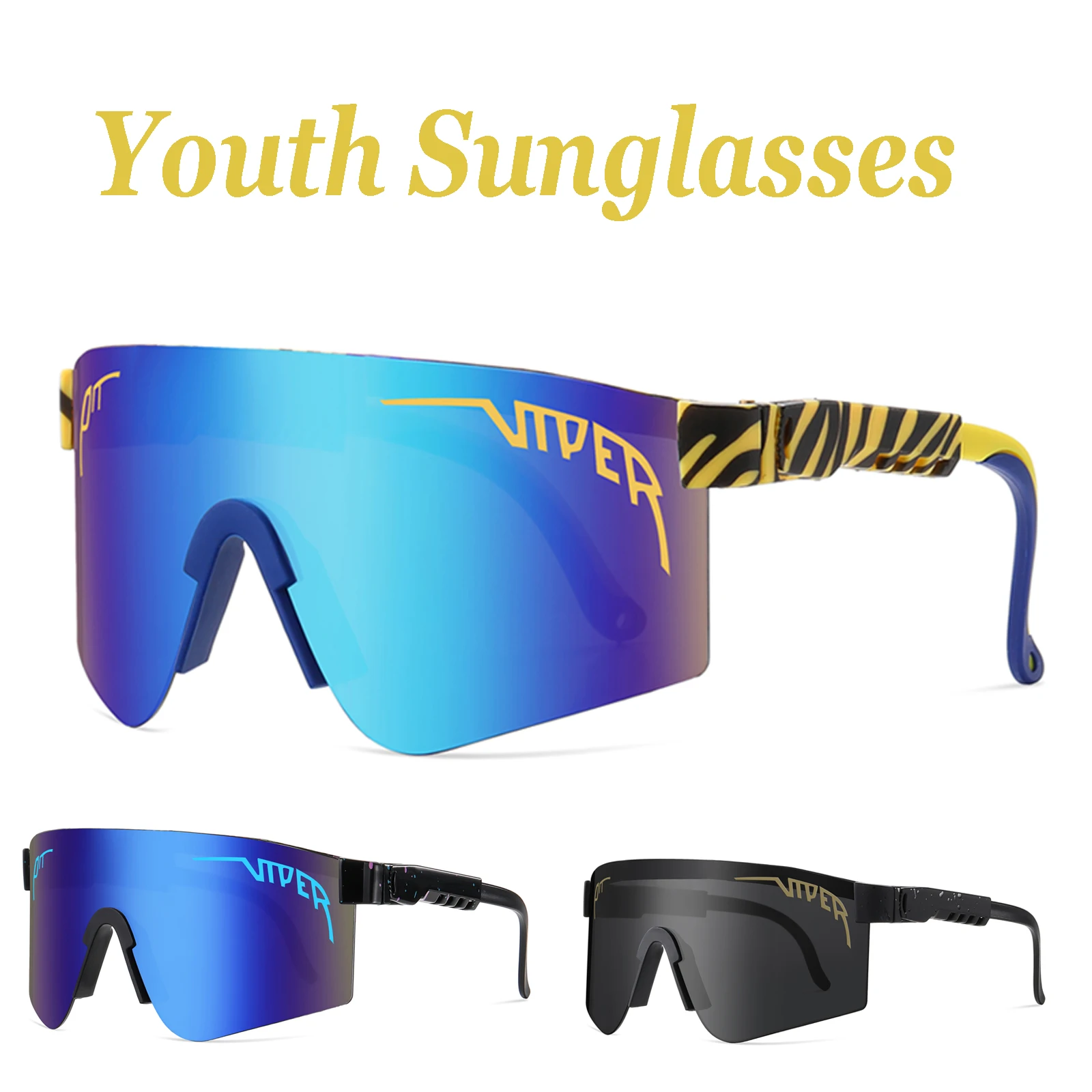 Kids Sunglasses Boys Girls Pit Viper Small Head Adult Men Women Eyewear Outdoor Cycling Driving Shades Sport
