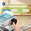 Electric Pasta Maker Automatic Noodle Machine Fresh Pasta Dough Roller Stainless Steel(4 Blades for 2.5mm,4mm&9mm Flat Noodle) 2