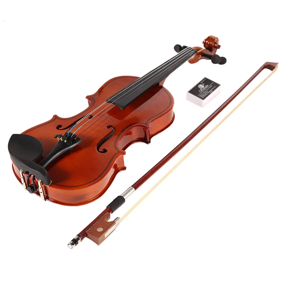 1/8 Size Splint Acoustic Violin with Rosin Bow Case Muffler Beginner Matte Violin Musical Instruments for Beginners and Students