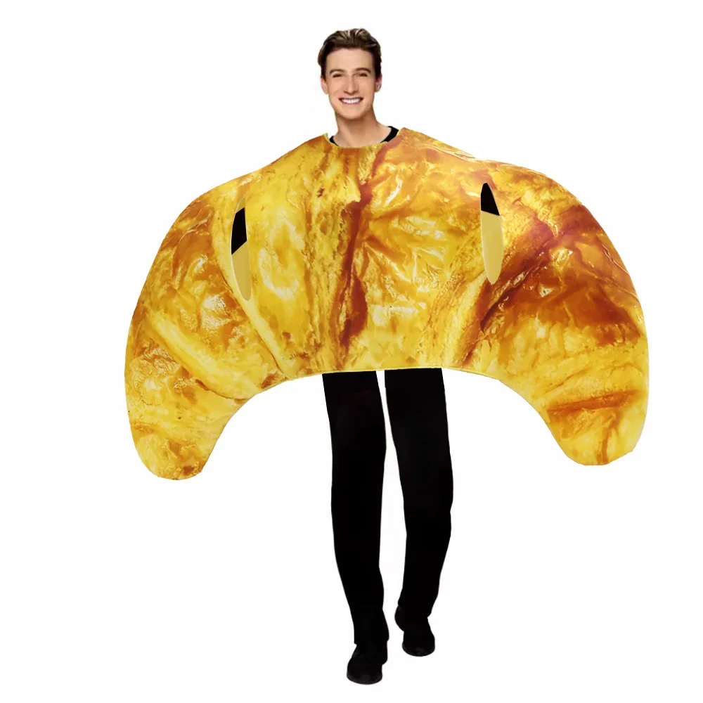 Croissant Costume Bread Cosplay Costume Carnival Adult Stage Performance Clothing 3D Printing Fancy Food Parade Festival Outfit