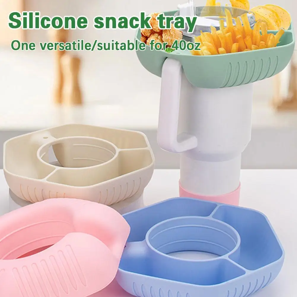 

Reusable Snack Platters FOR Stanley 40 Oz Ice Cream Cup Accessories Divided Container Food Tray Holder Outdoor