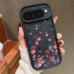 Retro Floral Soft Silicone Shockproof Phone Case Cover - Google 10 Pro XL (A095 Black)