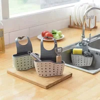 Porte-éponge et porte-brosse sans perçage avec Drainage, support sur évier réglable pour robinet, installation rapide 4