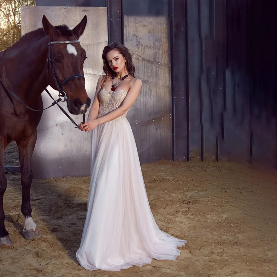 

Женское свадебное платье трапециевидной формы с аппликацией и открытой спиной, на молнии, свадебные платья