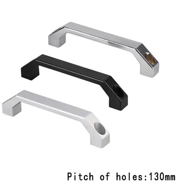 มือจับตู้อลูมิเนียมอุตสาหกรรม แบบหนา สีดำ ทรงสี่เหลี่ยม มือจับตู้ครัวอุตสาหกรรม สีดำ 6