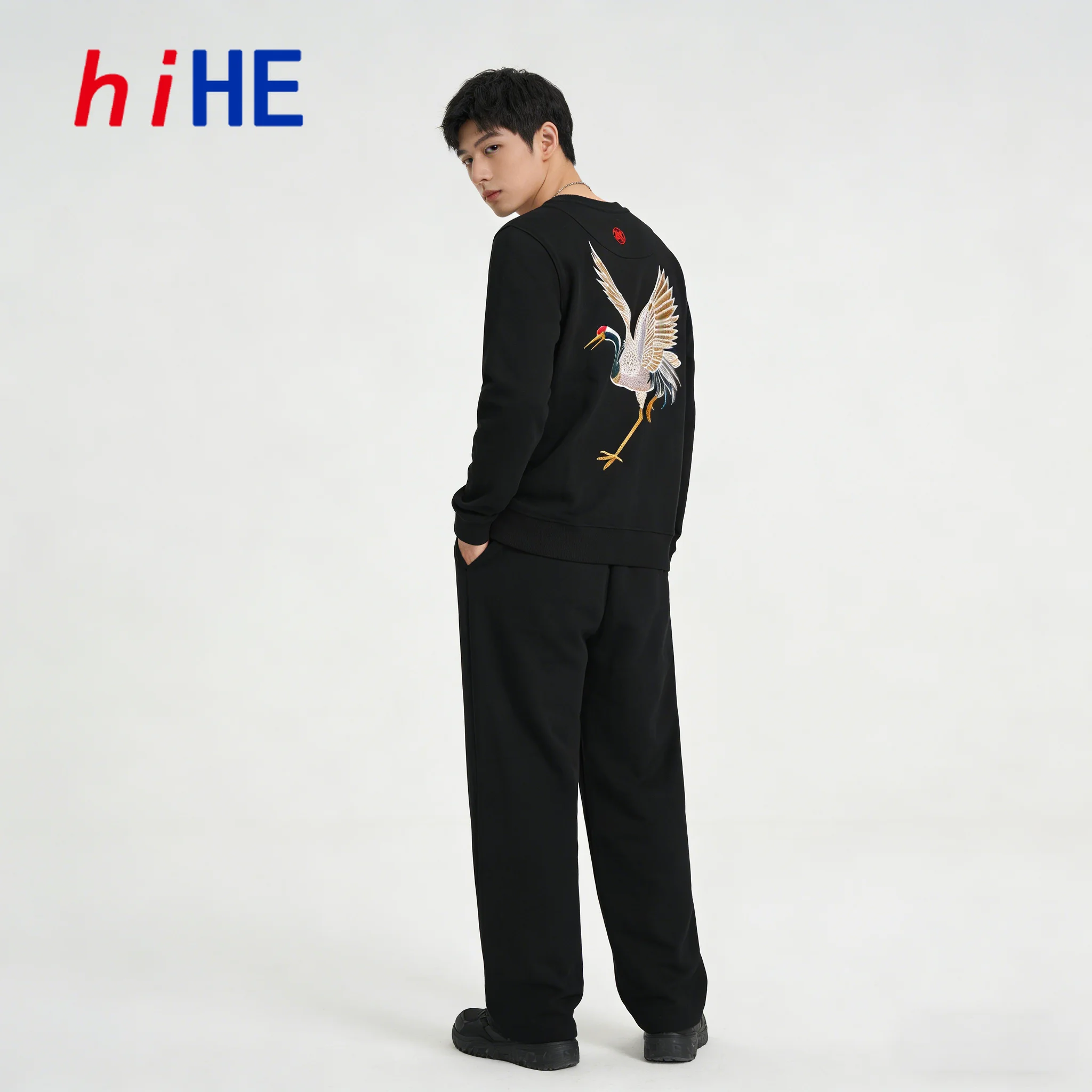 Kranich-Stickerei Hoodies Herren Baumwolle Sukajan Japan Sweatshirt Übergroß Harajuku Männliche Marke Pullover 2026 Frühling Z1A1