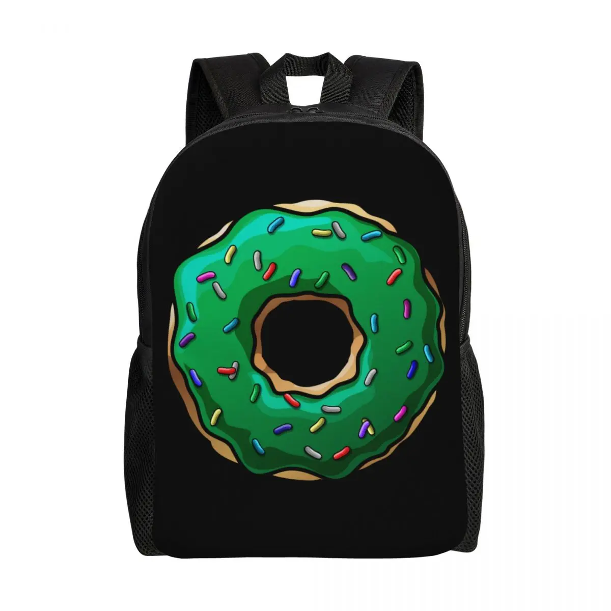 

Зеленый женский и мужской дорожный рюкзак, школьный рюкзак для компьютера, Пончик, студенческие рюкзаки для колледжа