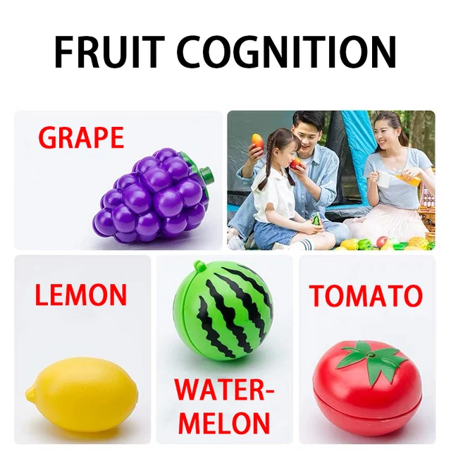 Cutting Play Food Toy for Kids Kitchen Pretend Fruit &Vegetables Accessories  Educational Toy Food kit for Toddler Children Gift 4