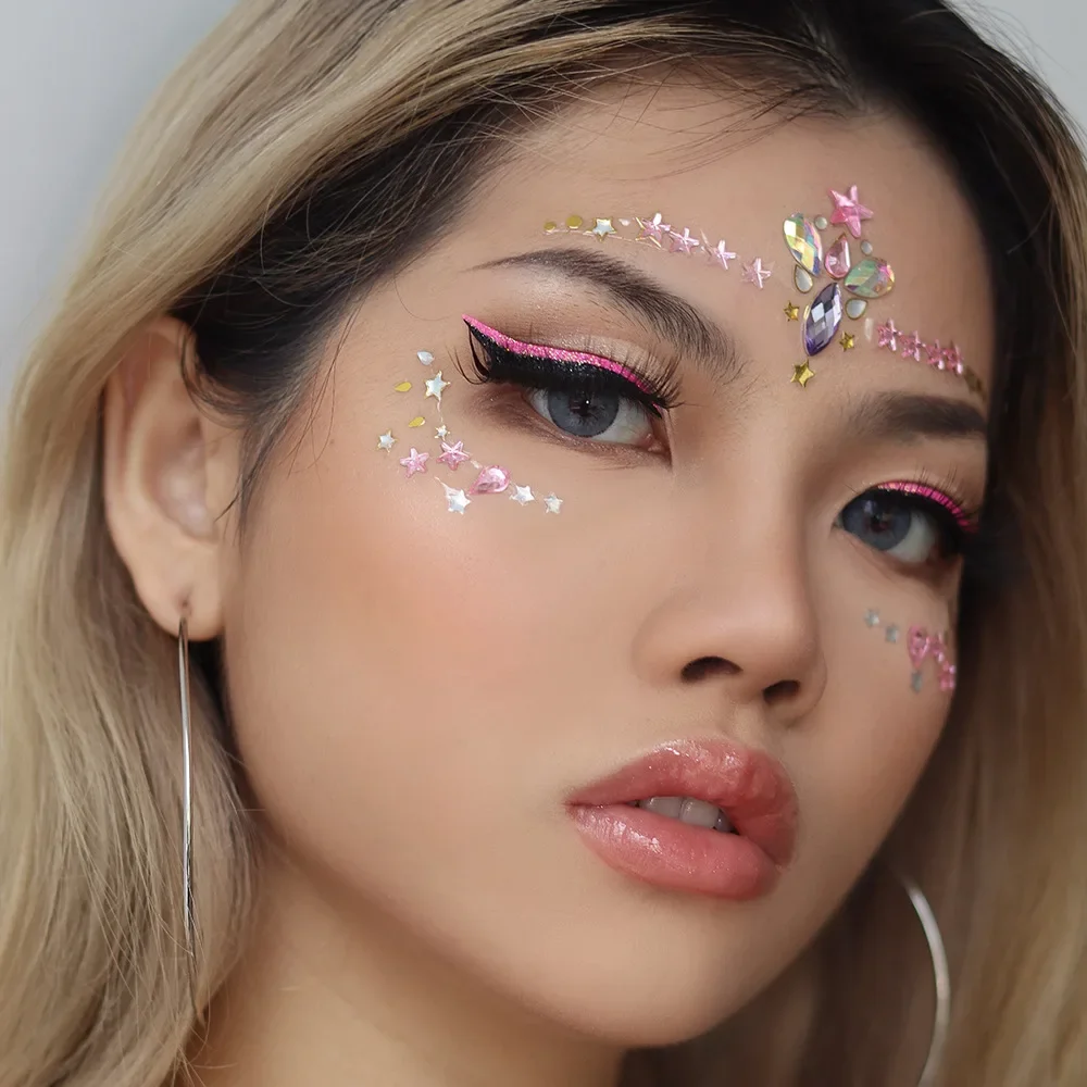 New 3d Rhinestones for Face Festival Makeup Crystals Adhesive Glitters for  The Face Gems Jewelry Diamond Sticker Bright Face - AliExpress