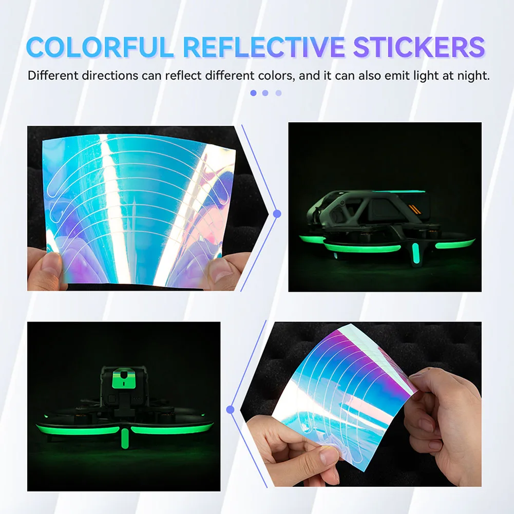 Waterproof PVC Sticker For DJI Avata Luminous Decal Night Flight Drone Body Cover Skin Sticker Drone Accessories