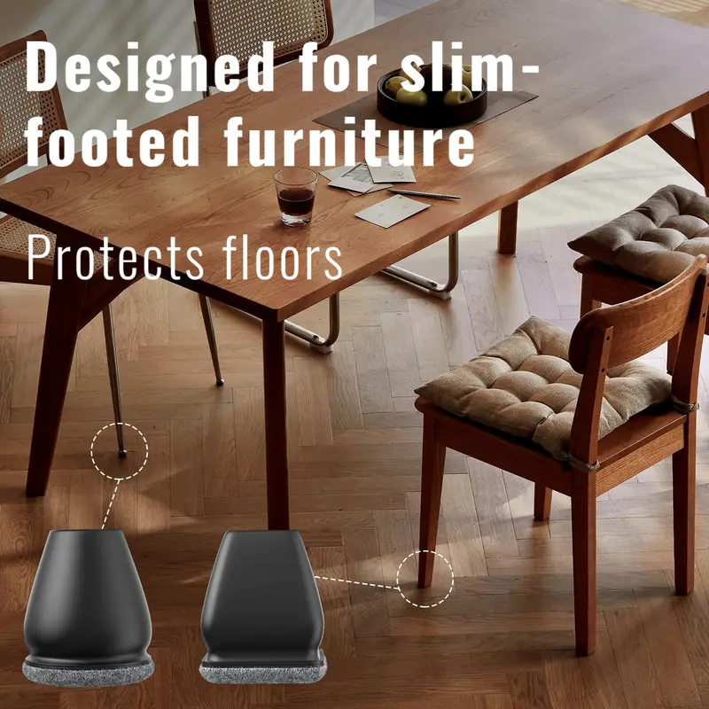 8PCS Silicone Chair Leg Floor Protectors Foot Cover Diagonal with Thick Wrap Felt Pads TPE Furniture Table Feet Protect Floors - Image 4
