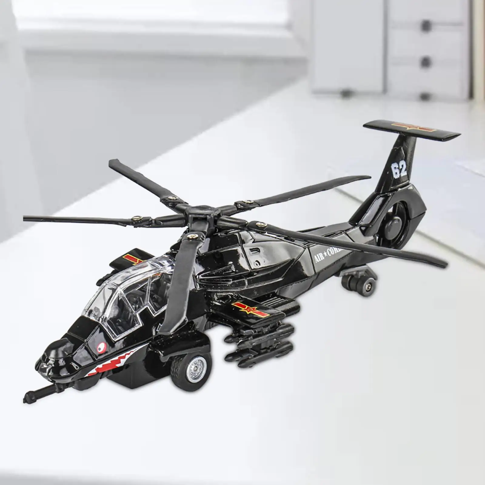 

Diecast Helicopter Aviation Ornament Pull Back Plane Toy Decoration Shelf