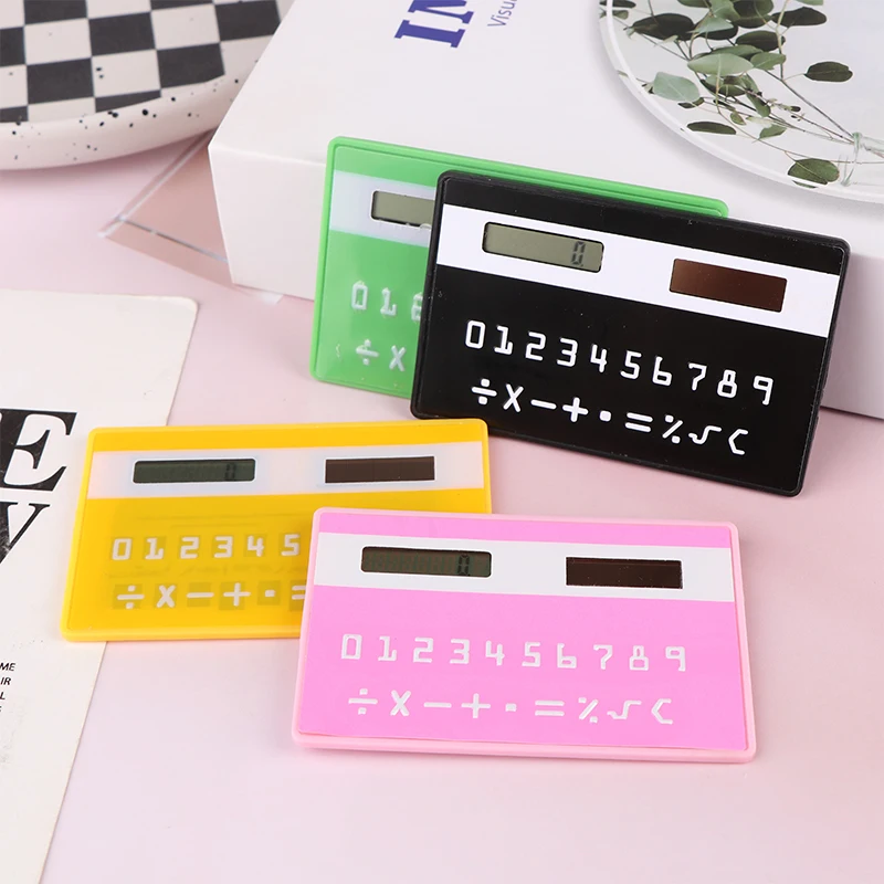 1pc Solar 8 Digit Calculator Student Mini Calculator Portable Slim Calculator Stationery Math Toys School Electronics Calculator - 4