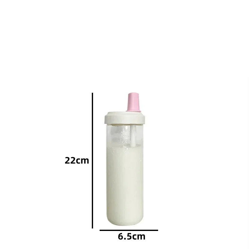 Glass Water Bottle with Lid and Straw for Juice Coffee Tea