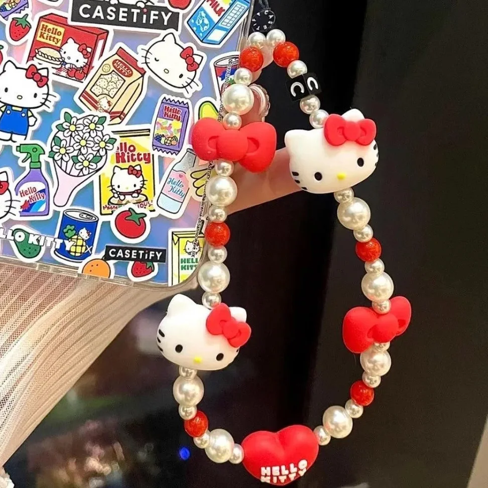 Portachiavi Y2K Con Fiocco Di Perle E Nastro Bianco, Ciondolo A Forma Di Cuore Per Borse E Chiavi, Accessorio Moda Per Ragazze E Donne, Lunghezza 15 Cm, Elegante