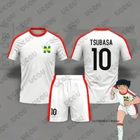 Tenue 2 pièces pour enfants, survêtement Captain Tsubasa Football No.10, t-shirt imprimé + short, ensemble décontracté, vêtements de sport pour enfants/adultes 2
