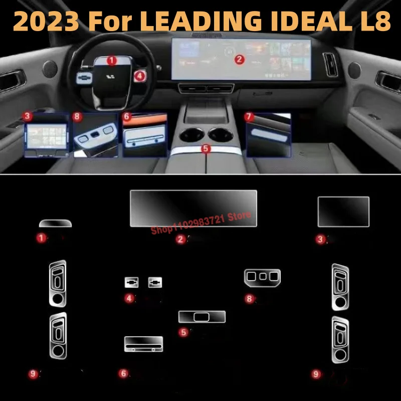

Для ведущего идеального L7 2023 ТПУ автомобильная пленка для экрана салона навигации приборной панели против царапин защитная наклейка