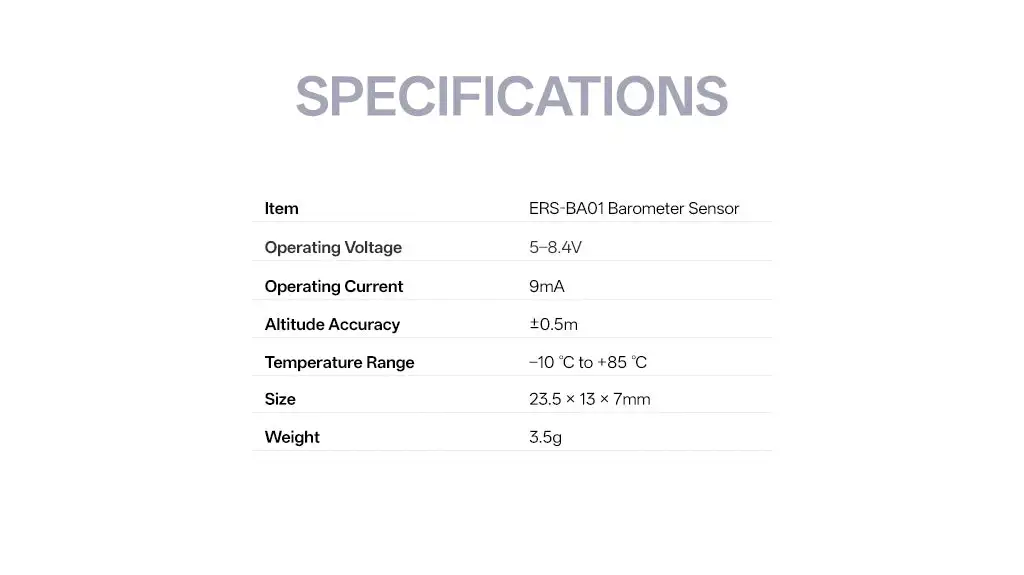 ERS-BA01 - Precision Barometric Altitude Sensor for ExpressLRS Systems