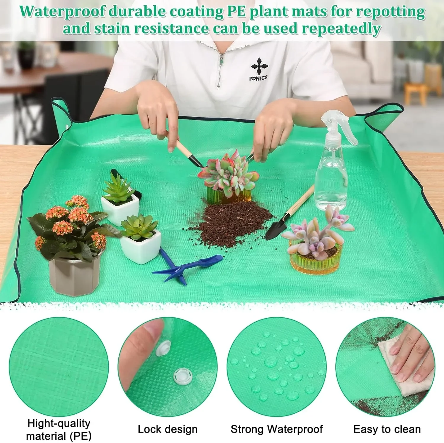 Garden Pot Plant Transplant Mat Foldable Indoor Plant Mats Portable Square Gardening Mats Pot Trays Pots for plants