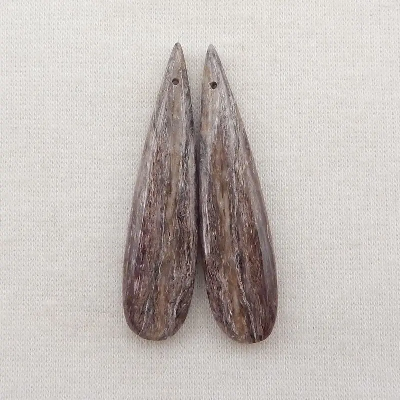 Semiprecious Natural Stone Charoite Earring Bead,Fashion Jewelry Accessories,43x10x5mm,6g