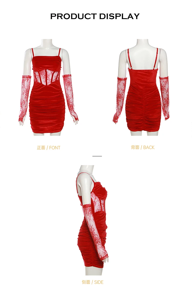 Sexy Bodycon Velvet Dresses for Women Spaghetti Strap Corset Slim Waist Slit Evening Party Dress Prom Robe Christmas Vestidos