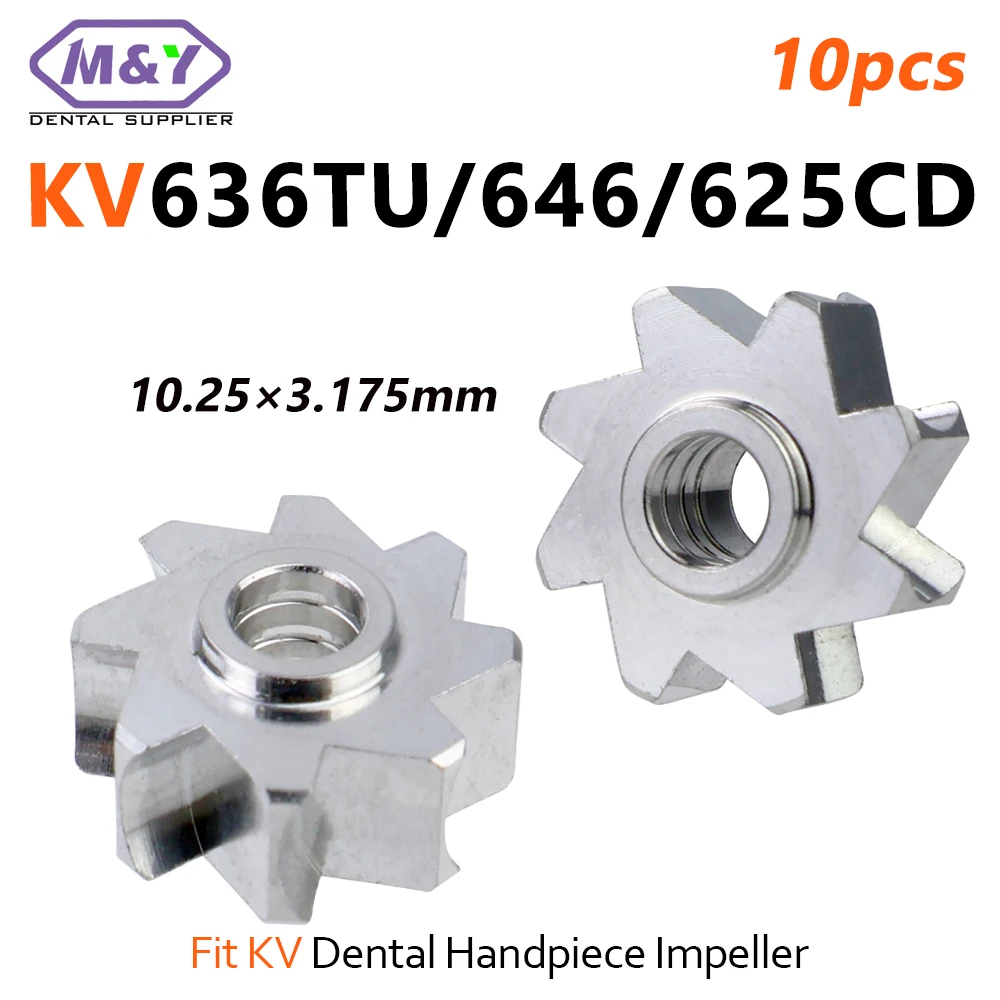 10 stücke Dental High Speed Handstück lauffläse Fit KV 646TU/646/625CD Air türbine patrone rotoren Laufrad Ersatzteile zahnmedizin