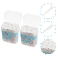 400PCS/2 Boxes Infant Nose Swabs Paper Sticks Cotton Buds Baby Care Buds Swabs Ear Baby Accessories Infant Cleaning Sticks