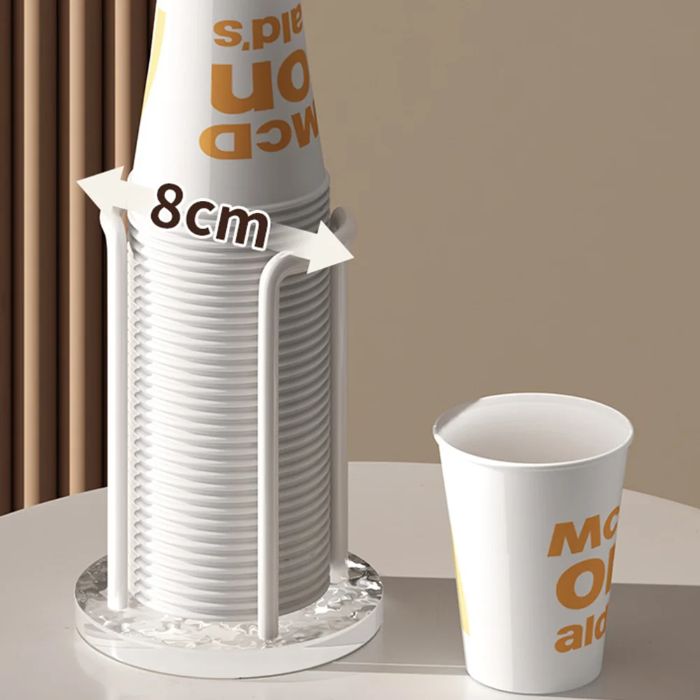 Disposable Cup Storage Holder Water Tea Cups Dispenser Rack Shelf With Longer Stick Mug Display Stand Home Organizer
